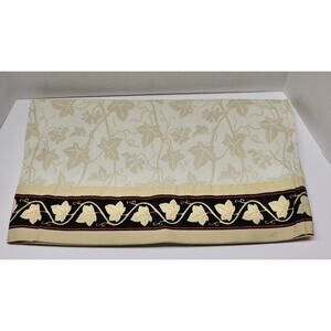 Pillowcase King Rectangle Ivy Leaf Print with Decorative Border Cotton Vintage